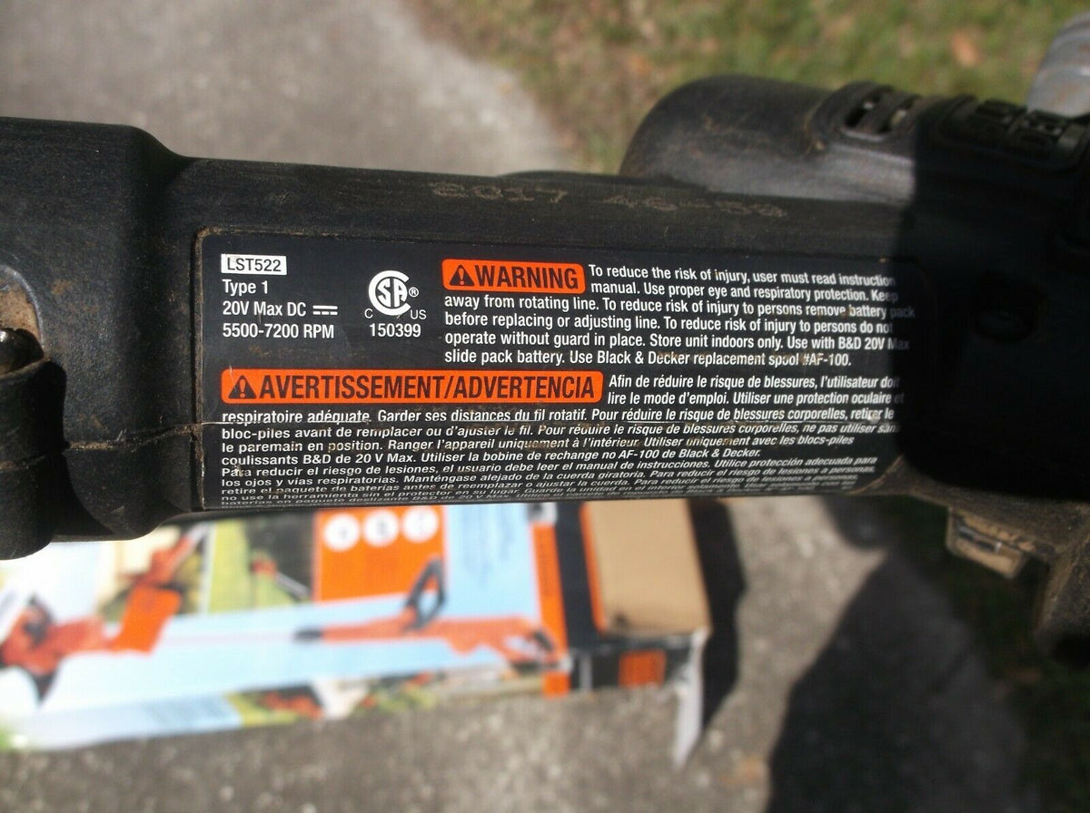 LST522 Black & Decker 20V String Trimmer / Edger Tool Only CEA_Services