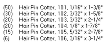B1SB16 Cotter Hair Pin Assortment Fits Sunbelt Ag Apps