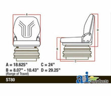 MSG85721V Seat, Mechanical Suspension; L/ Armrests, Black Vinyl