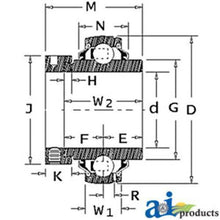 FWG2R Pillow Black Bearing Fits Riverside Tractor