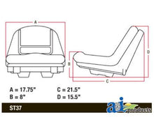 GY20496 Seat Lawn Tractor Fits John Deere