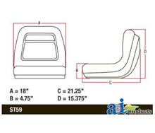 GY20554 Seat Lawn Tractor Fits John Deere