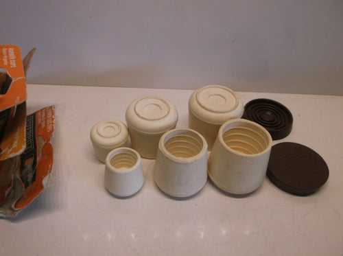 (6) Misc Everbilt Off-White Rubber Leg Tips/Caps - 7/8