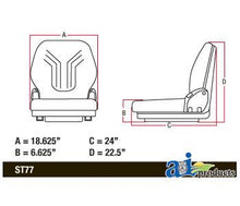 MSG75GGRC-ASSY Grammer Seat Assembly, Charcoal Matrix Cloth
