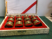 12 Gold Tone Napkin Rings With Case
