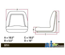 TM555BL Seat Michigan Style Black Fits Several
