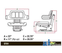 WF222BL Flip Seat Wraparound Back Fits Several