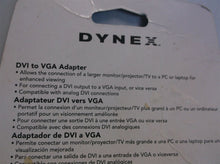 Dynex DVI-A Male to VGA 15-pin Female Video Adapter DX-D1114 Convert Monitor
