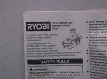 p107/p108 Ryobi Battery Pack Manual Only