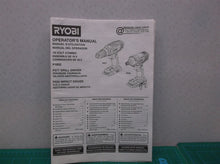 Ryobi P277 18V 1/2" Drill Driver/Ryobi p235 18 Volt Impact Driver Manual Only