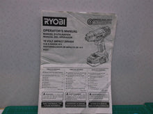 Ryobi P237 18-Volt One+ 1/4" 3 Speed Impact Driver Manual Only