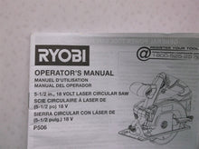 Ryobi P506 5 1/2" Saw Manual Only