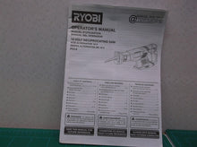 P514 Ryobi 18V One+ Reciprocating Saw- Manual Only