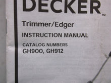 Black & Decker GH900 GH912 Operator's Manual Only