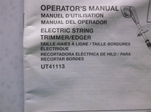 Homelite UT41113 Electric String Trimmer Operator's Manual Only
