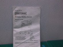 Craftsman 125.12006 12 Gallon Operator's Manual Only