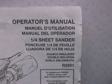 R2501 Ridgid Corded Electric 1/4 Sheet Sander Manual Only