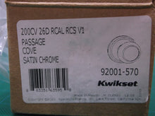 Kwikset 92001-570 Passage Cove Doorknob Set In Satin Chrome