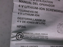 Ryobi 4-Volt Lithium Screwdriver HP34L Manual