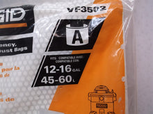 2 Vacuum Bags For Ridgid VF3502 POWERTEC 75002 Wet/Dry Allergen Free Fit 12-16 Gallon