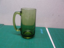 Vintage Green Glass Beer Stein/Root Beer Mug Avocado Green Heavy