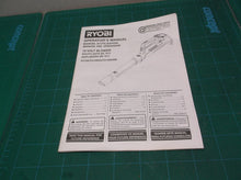 Ryobi P2109 P2109VN P2109 VNM 18V Li-Ion Leaf Blower Manual Only