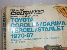 Chilton RePair Manual 70-87 Toyota Corolla Carina Tercel Starlet #7036