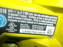 Ryobi 18 Volt Cordless One+ Reciprocating Saw (Bare Tool) P516 sn cs16275n130076