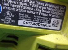 Ryobi 18 Volt Cordless One+ Reciprocating Saw (Bare Tool) P516 sn cs17363d130398