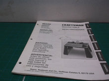 Craftsman Router Table Model 171.255600 User's Manual Only
