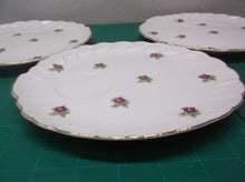 Set Of 3 8 1/4" Rose Motif Scalloped Shell Shaped Tea Plates Japan