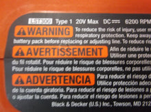 Black & Decker 20V Max 12in. Straight Cordless String Trimmer LST300 Tool Only