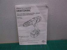 Sears Craftsman 1/2 Inch 19.2 Volt Drill Driver Manual 315.114852