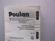 Poulan PL25 Gas Trimmer manual only