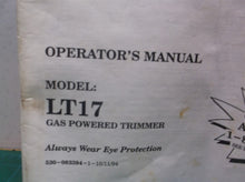 Weed Eater LT17 Gas Trimmer manual only