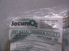 Lot of 5 SecureO2 7' Adult soft nasal cannulas