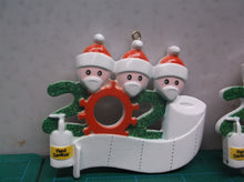 2 Comical Christmas Tree 2020 Ornaments White Skin w Toilet Paper 3 Family Names