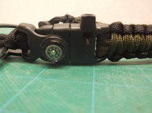 Green & black survival bracelet with cup