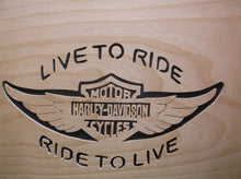 Live to ride to live 11x14 cnc wood art MR1