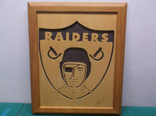 Oakland raiders 10x12 Framed cnc wood art MR1