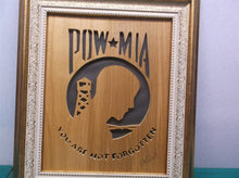 Pow Mia 11.5 x13 Framed cnc wood art MR1