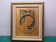 Pow Mia 11.5 x13 Framed cnc wood art MR1