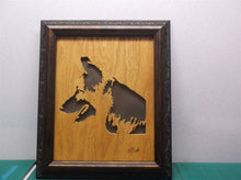 German shepherd 10 3/4 x12 3/8 Framed cnc wood art MR1