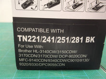 TN221 / 241 / 251 / 261 / 281 / 291 Black BK Ink Cartridge for Brother