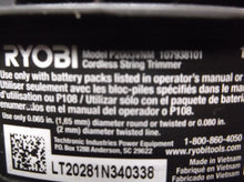 Ryobi P2003vnm 18V 10 Inch Cordless String Trimmer (Tool Only) sn lt20281N340338