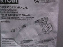 Ryobi RY120350 18 Volt EZ-CLEAN Power Cleaner manual only