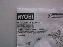 Ryobi RY120350 18 Volt EZ-CLEAN Power Cleaner manual only