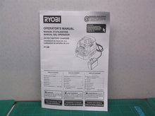 Ryobi P118B 18V Battery Charger Manual ( Manual Only ) rev09