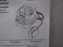 Ryobi P118B 18V Battery Charger Manual ( Manual Only ) rev09