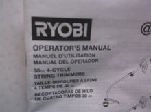 Ryobi 4-cycle 30cc RY4CCS RY4CCSVNM RY4CSS RY4CSSVNM manual-Only